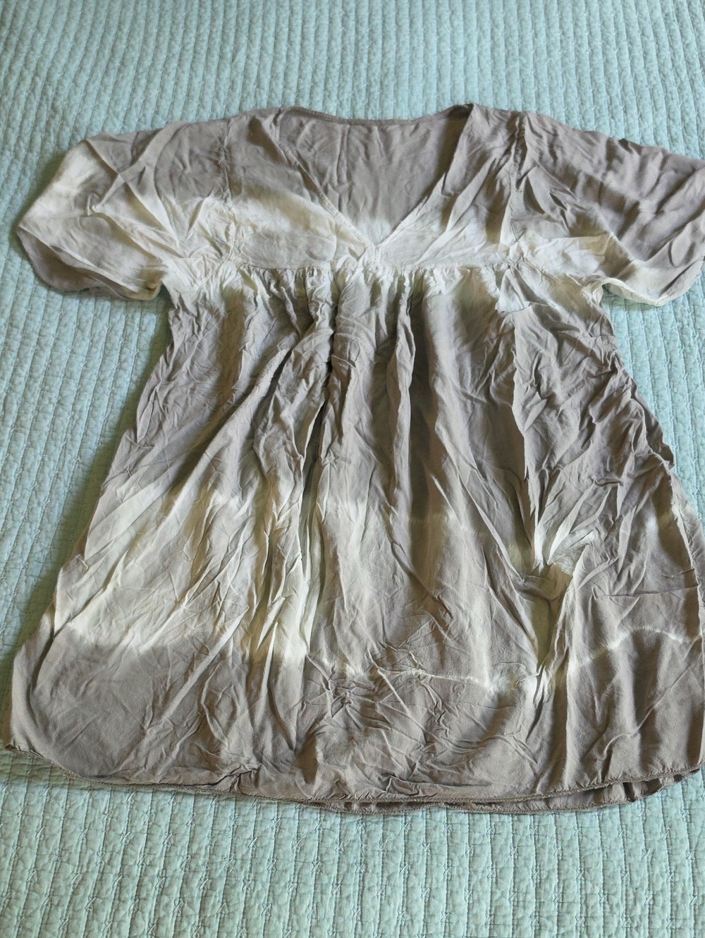 100% Viscose Women's V-Neck Short Sleeve Loose Dress